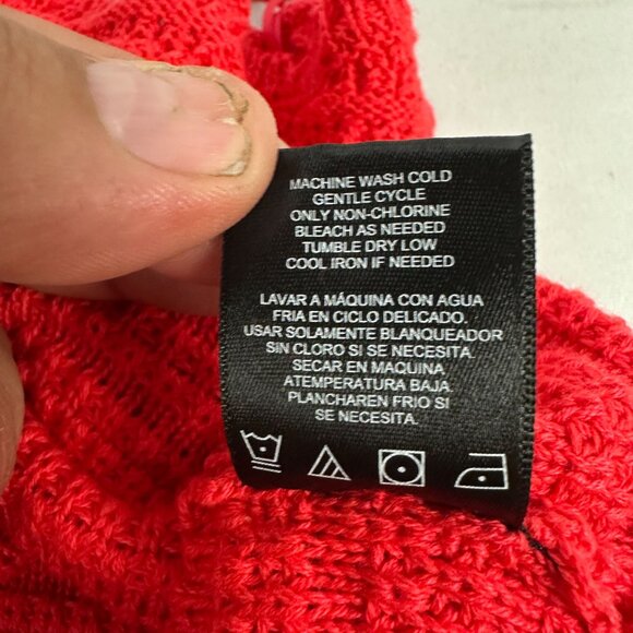 Madden NYC Red Lace Up Crochet Dress Adjustable Back Tie Up Front Size S - Picture 6 of 7